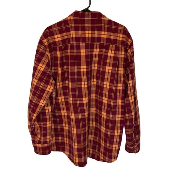 St.John’s Bay Plaid Button Down. Men’s Size XXL. Maroon/Orange. Cotton. Outdoor. - Picture 2 of 6